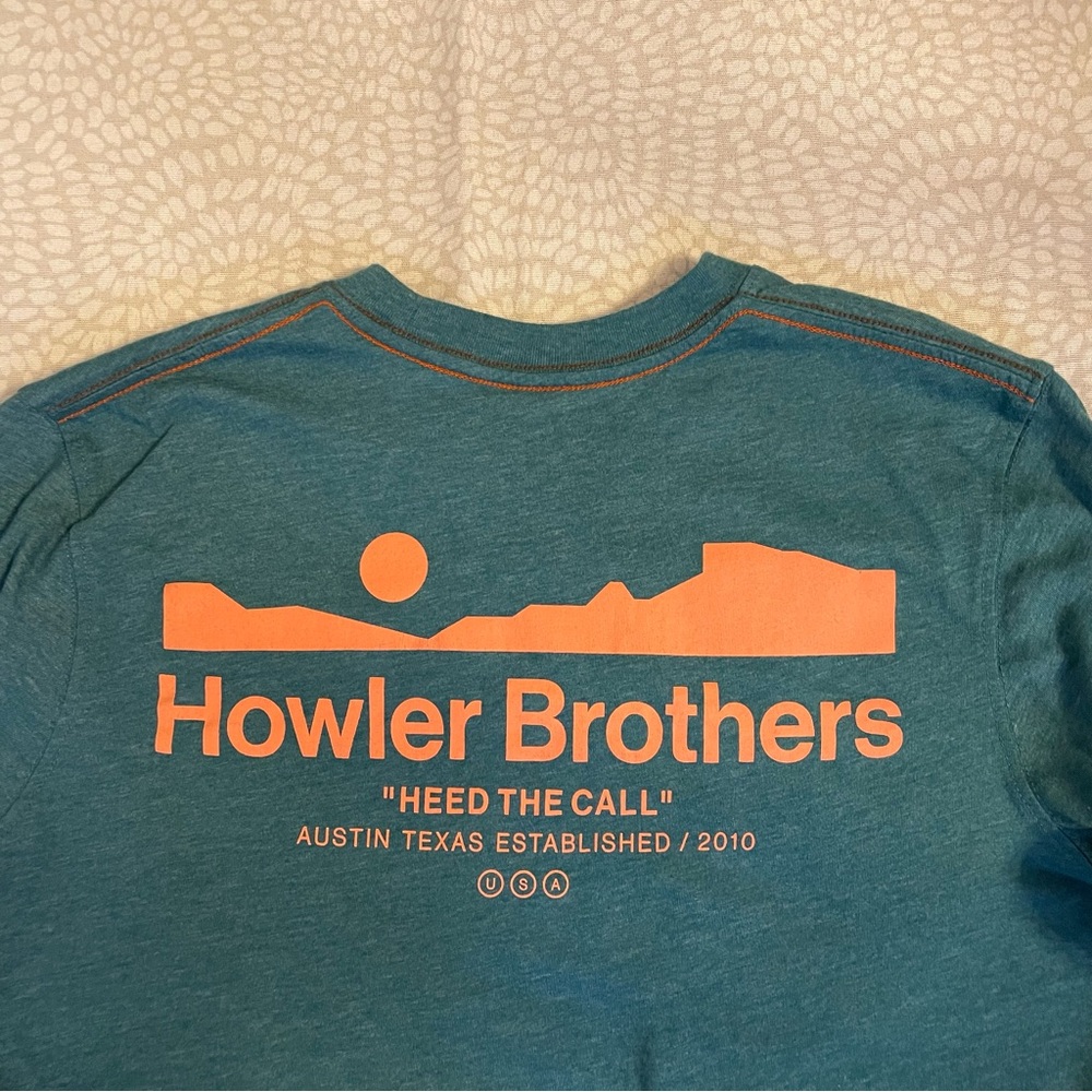 Howler Brothers Arroyo Long Sleeve T-Shirt - Petrol Heather size Small - Picture 9 of 9